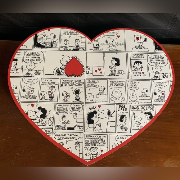 Vintage Peanuts Camp Snoopy Schulz Valentines Heart Comic Strip Art - Picture 1 of 8